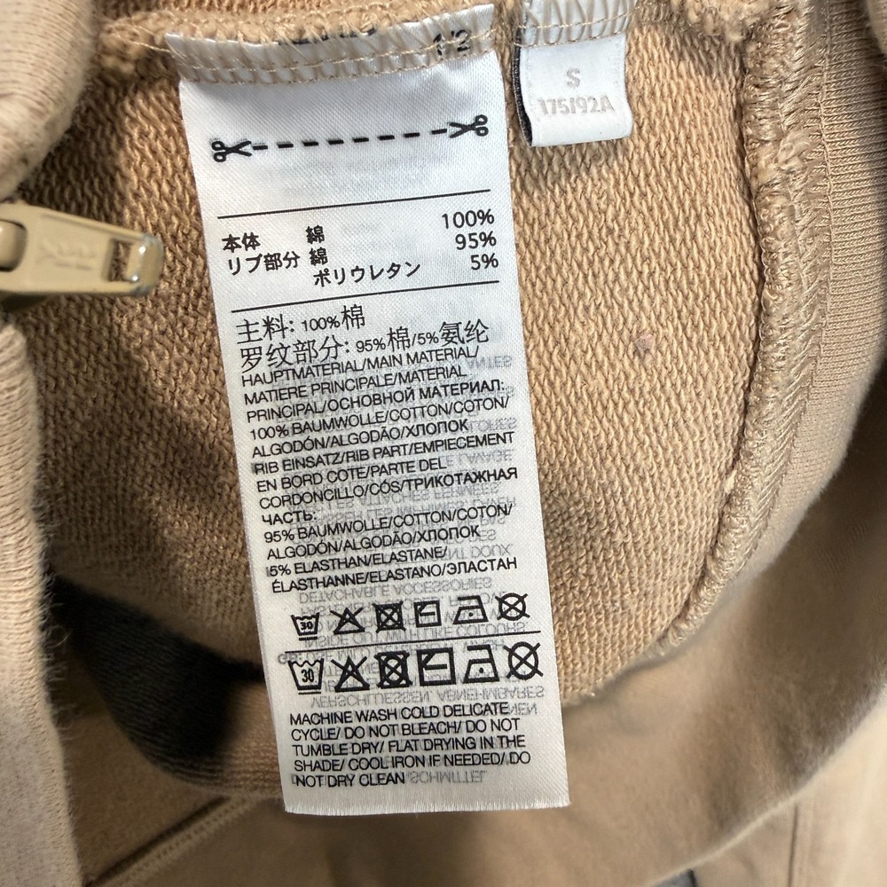 Y3 Logo Hoodie Sweatshirt Adult Small French Terry Trace Khaki *stain - Picture 12 of 14